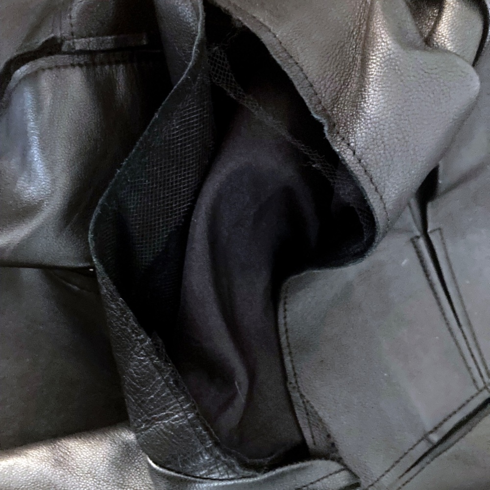 MOTO LEATHER JACKET W LACE TRIM PETITE! - Picture 5 of 5